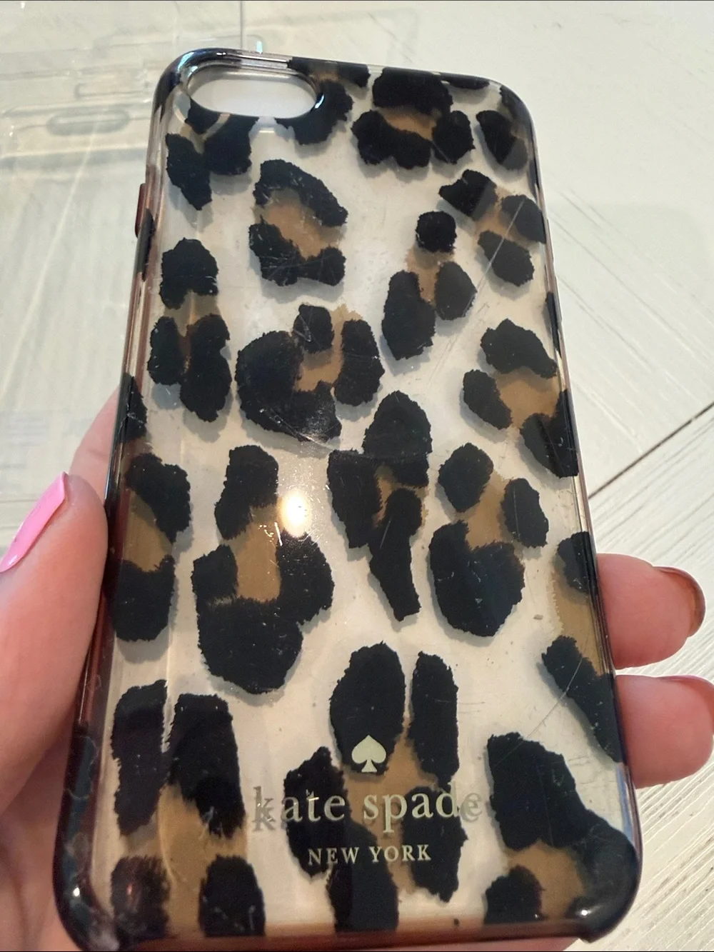 kate spade Leopard Spot iPhone 7 Hardshell Case - Black & Brown